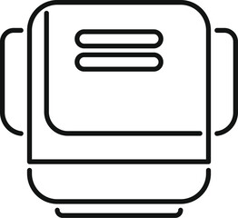 Canvas Print - Simple line icon of a food steamer with a timer display, ideal for recipes and cooking websites