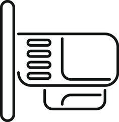 Poster - Line icon of a security camera providing surveillance and protection