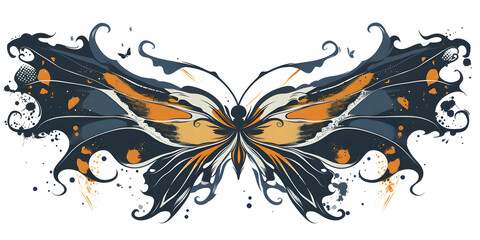 Wall Mural - Butterfly Wings traditional tattoo illustration