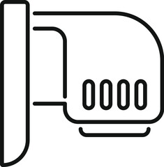 Poster - Line icon of an electronic lock system, providing security and access control