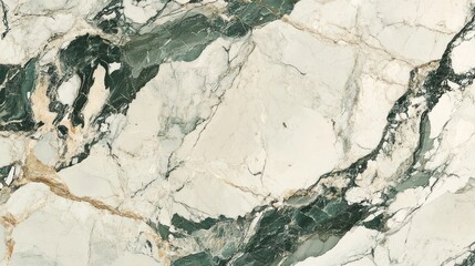 Wall Mural - Abstract Marble Texture with Green and Gold Veining