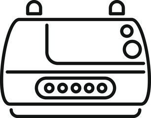 Poster - simple line art drawing of an electric counter circuit breaker controlling electricity supply for ho
