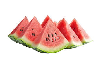 Wall Mural - PNG Fresh Watermelon slice transparent background, delicious organic food in realistic style, Watermelon clipart, illustration, Generative AI