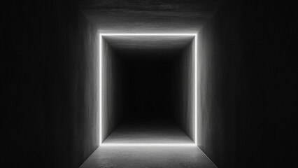 Wall Mural - linear light in the dark tunnel