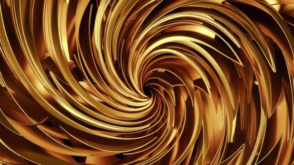 Poster - Abstract golden curved background 3D rendering and illustration