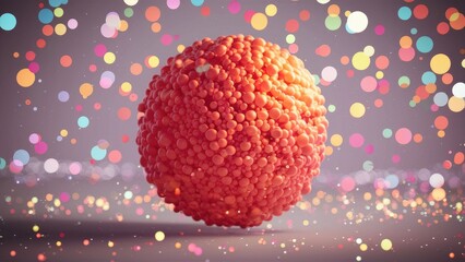 Poster - Vibrant soft bokeh particles on a light backdrop Abstract design with a cluster of luminous small circles