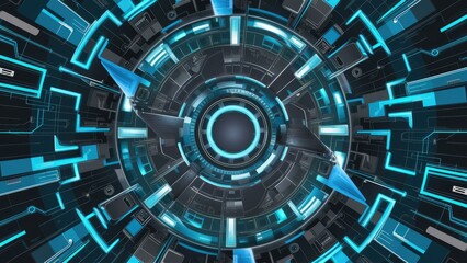 Poster - Modern Blue Technology Business Pattern Background