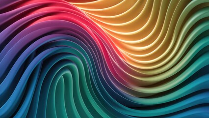 Fototapete - Colorful abstract wave pattern background with fluid gradient design