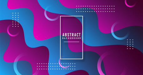 Poster - Geometric abstract background on bright space with waves effect decoration. Graphic design element with modern shape style. Dynamic colors concept for web, flyer, poster, card, or brochure cover