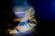 © Cavan Images - MIG welder working on pipe at the Weir service center, Tucson AZ