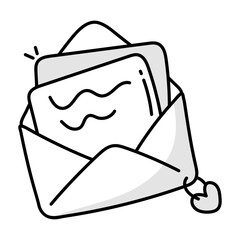 Poster - Hand drawn icon of love letter 

