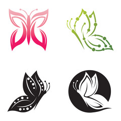 Sticker - Butterfly logo template vector icon design