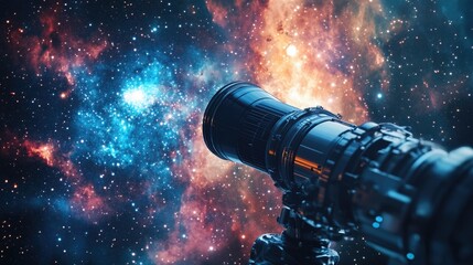 Wall Mural - Astronomical Marvels: Space Telescope Capturing Distant Galaxies, Stars, and Nebulae