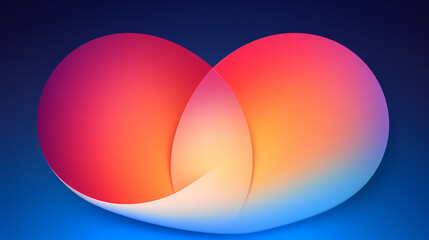 Poster - A vibrant abstract illustration showcasing overlapping circles in shades of red and orange, creating a visually striking and modern aesthetic.