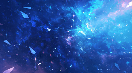 Poster - A cosmic digital artwork featuring a starry night sky with vibrant colors and floating shapes, evoking a sense of wonder and imagination.