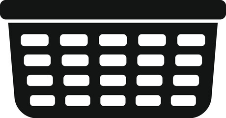 Sticker - Simple icon of an empty laundry basket with rectangular holes