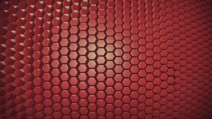 Fototapete - Abstract red honeycomb pattern featuring hexagonal diamond shapes Modern template design for documents reports and presentations with a scifi futuristic aesthetic 3D rendering