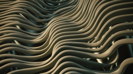 Poster - Abstract black wavy texture background  3D illustration