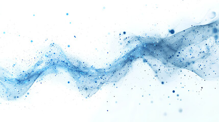 Wall Mural - Digital abstract blue dots and lines isolated on a white background 