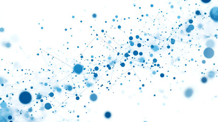 Wall Mural - digital abstract blue dots and lines isolated on a white background