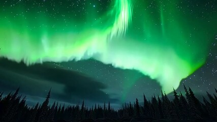 Fototapete - Northern Lights background
