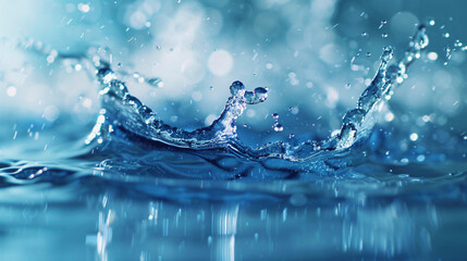 Poster - A stunning close-up of water droplets forming a splash, creating a captivating visual effect that highlights the beauty of movement.