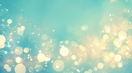 Poster - An ethereal background with soft blue and golden bokeh lights, creating a dreamy, magical atmosphere perfect for various creative projects.