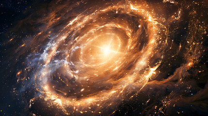 Wall Mural - astronomical purple blue galaxy sky with stars and planets. spiral galaxies twist like holes