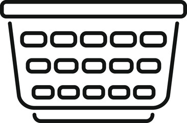 Poster - simple line art icon of a laundry basket, ideal for representing household chores and organization