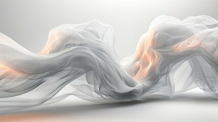 Wall Mural - Abstract flowing lines in light grey on a white background.