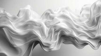 Wall Mural - Abstract flowing lines in light grey on a white background.