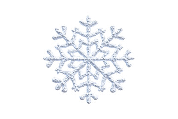 intricate white snowflake against a transparent background, perfect for holiday, winter, or christma
