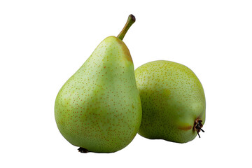 Canvas Print - Green pear fruit isolated on transparent background