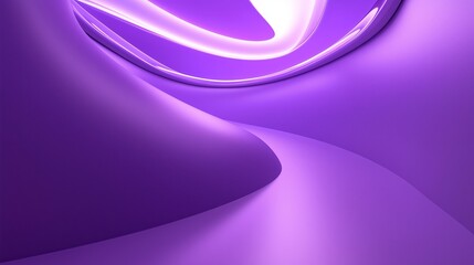 Canvas Print - A vibrant abstract composition featuring smooth curves and glowing light in shades of purple