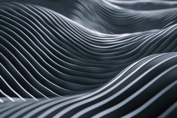 Poster - a monochromatic image featuring undulating lines with varying textures and patterns