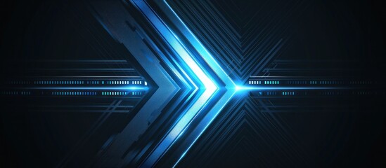 Wall Mural - Abstract Digital Arrow with Glowing Blue Lines