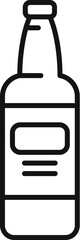 Poster - Simple, bold lined icon of a glass beer bottle featuring a blank label, perfect for projects related to beverages, brewing, or the food and drink industry