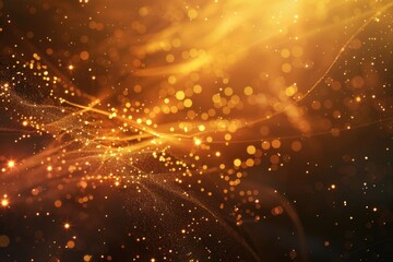 Poster - bright yellow and black background with glowing lights