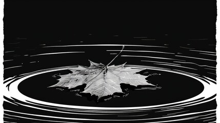 Poster - leaf in water