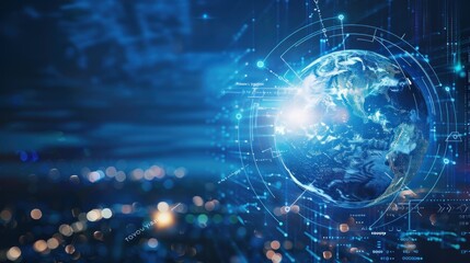 Aufkleber - Digital Globe with Network Connections