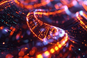 Poster - close-up of a spiral-shaped light installation or sculpture, often used in photography studios, exhi