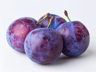 Sticker - Fresh plums arranged on a light background showcasing their vibrant color and smooth texture