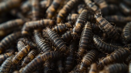 Closeup of a Swarm of Larvae