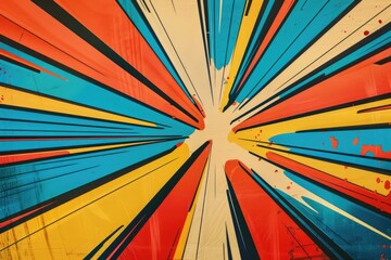 Poster - colorful abstract art depicting a sunburst scene