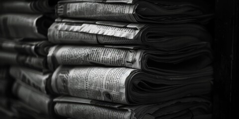 A pile of newspapers stacked on top of each other, perfect for editorial or reportage use