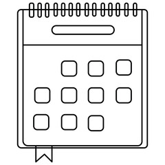 Fototapete - Table  calendar  single line art, continuous one line drawing of  Isolated outline vector art


