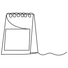 Fototapete - Table  calendar  single line art, continuous one line drawing of  Isolated outline vector art

