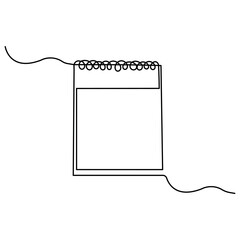Fototapete - Table  calendar  single line art, continuous one line drawing of  Isolated outline vector art

