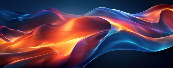 Canvas Print - Abstract Swirling Colors,  Blue and Orange Hues