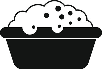 Poster - black and white icon of a basin full of soapy water, ideal for websites or apps related to hygiene a